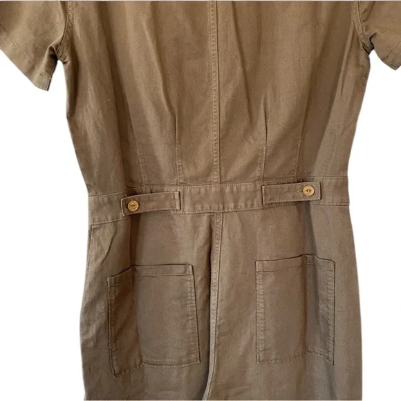 Outerknown SEA suit brown utility jumpsuit linen blend size XS NWT - Picture 5 of 9